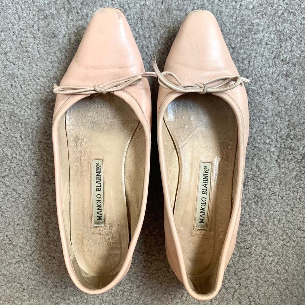 Manolo Blahnik Pink Ballet Flats